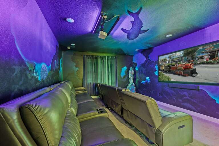 Under-the-sea themed theater with tiered seating