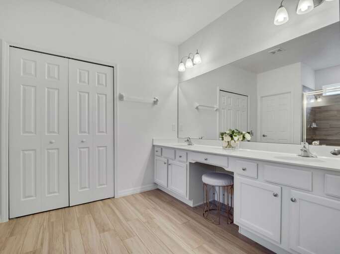 Bathroom with dual sinks