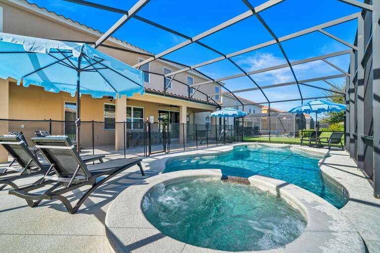 - Private screened pool with hot tub and loungers
- Safe and secure family area for fun and relaxation outdoors
- Florida villa near Disney with poolside comfort and dining - Private screened pool with hot tub and loungers
- Safe and secure family area for fun and relaxation outdoors
- Florida villa near Disney with poolside comfort and dining