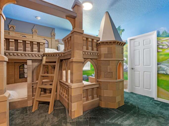 Wizard Castle themed bedroom with 4 Twin beds