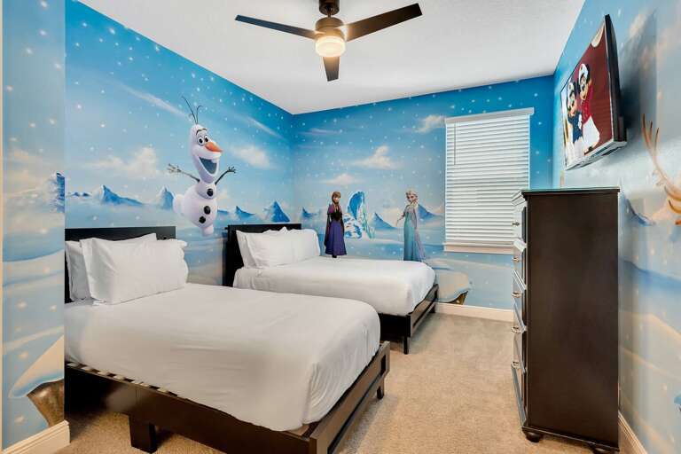 Frozen themed bedroom with Twin and Full beds Frozen themed bedroom with Twin and Full beds