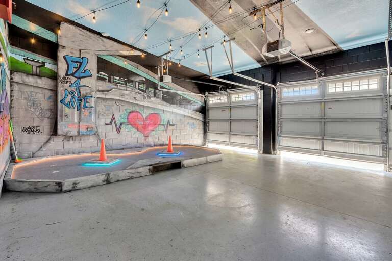 Mini golf at garage Mini golf at garage