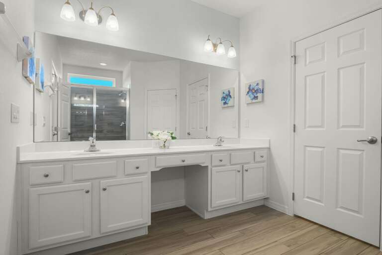 Bathroom with dual sinks Bathroom with dual sinks