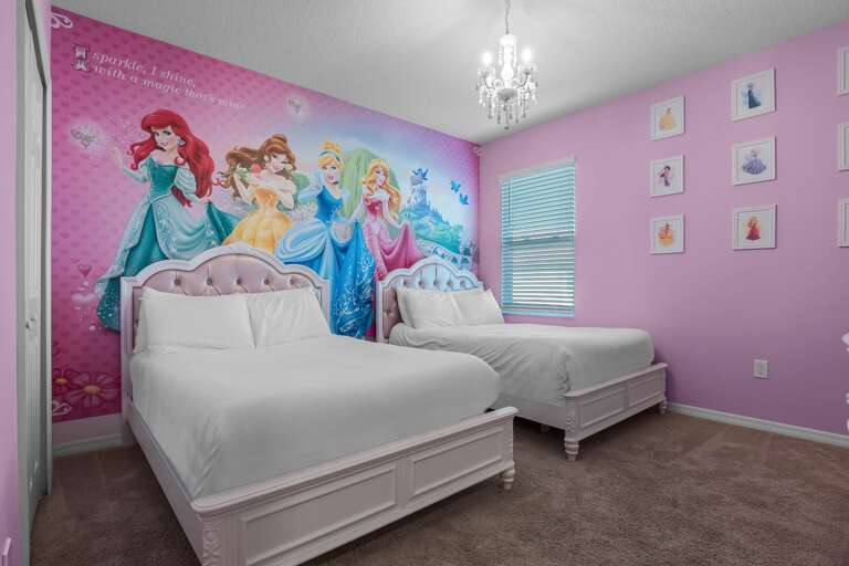 Princess themed bedroom with dual Full beds Princess themed bedroom with dual Full beds