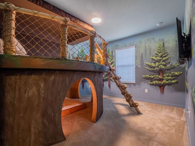 Star Wars themed bedroom with dual Full beds