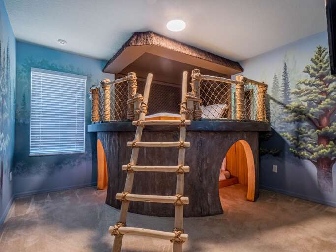 Star Wars themed bedroom with dual Full beds