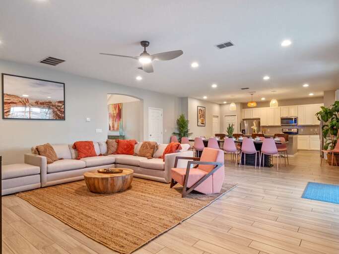 Living area with contemporary furniture