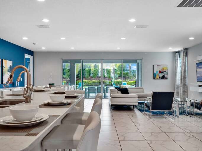 Living, kitchen, and dining area Living, kitchen, and dining area