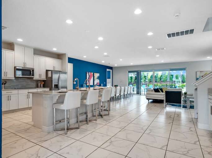 Living, kitchen, and dining area Living, kitchen, and dining area