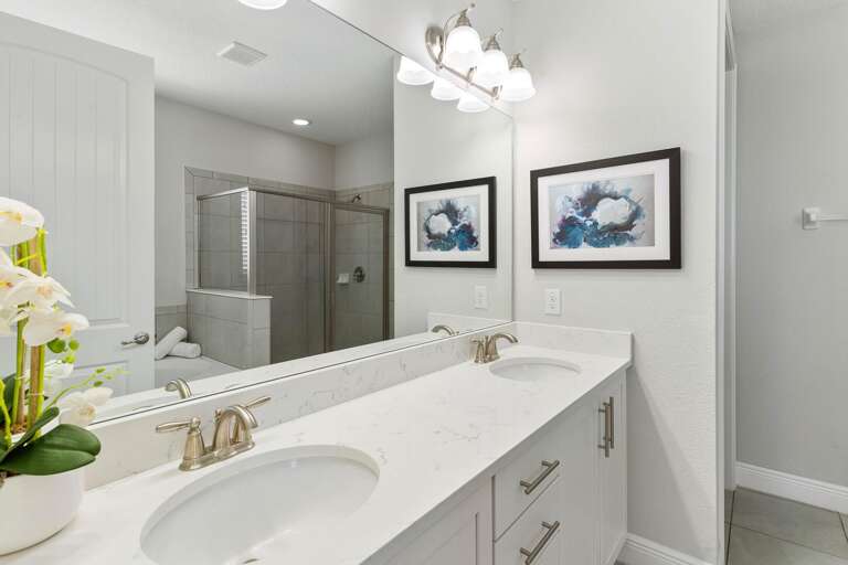 Bathroom with dual sinks