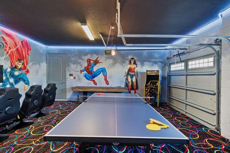 Game room with ping-pong table Game room with ping-pong table