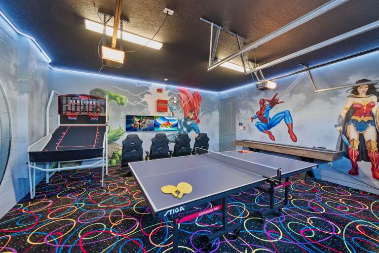 Game room with ping-pong table Game room with ping-pong table