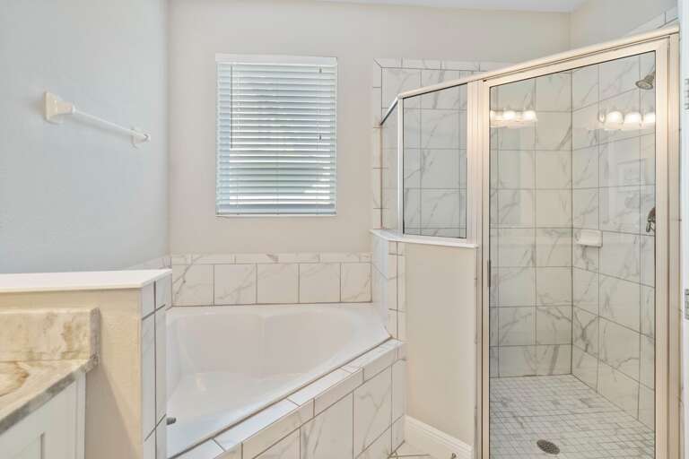 Jetted tub and glass closed shower Jetted tub and glass closed shower