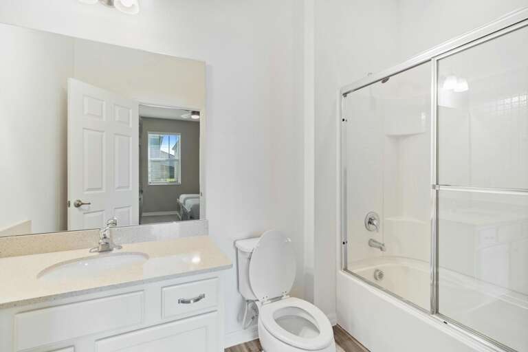Bathroom with bathtub/ shower combo