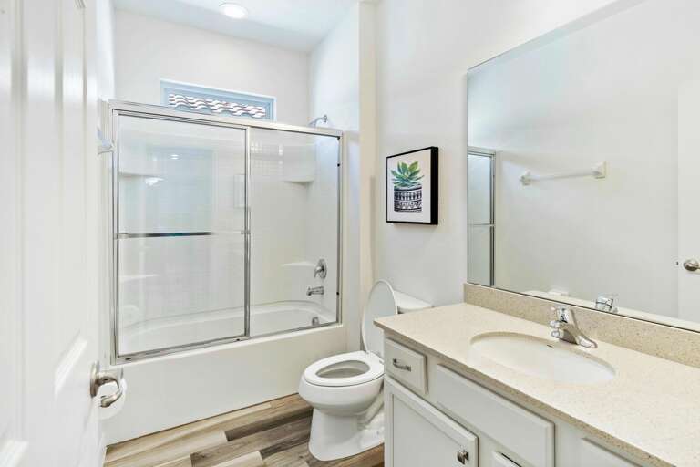 Bathroom with bathtub/ shower combo