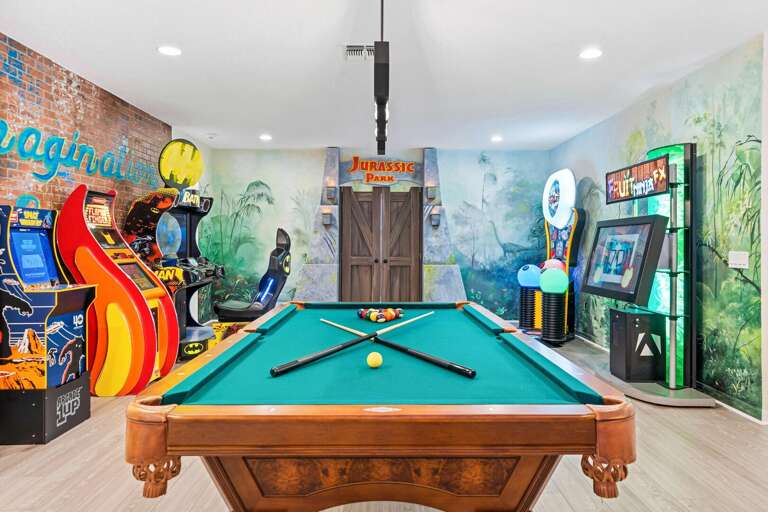 Pool table and arcades