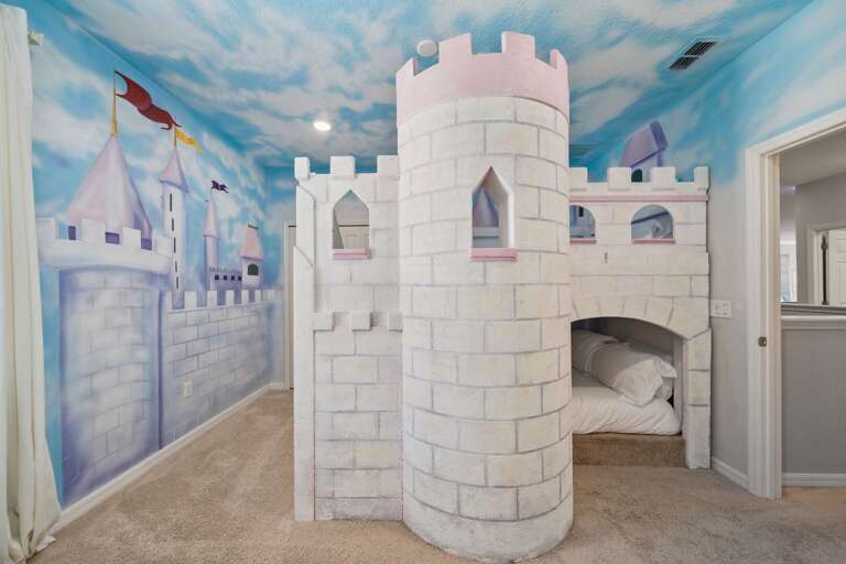 Castle themed bedroom with Full + Full bed