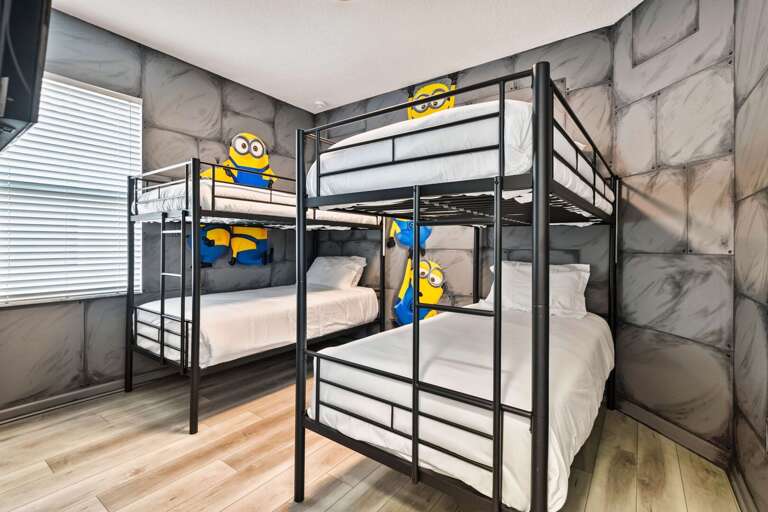 Bedroom with dual Twin over Twin bunk beds