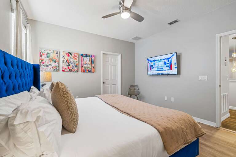 Matisse inspired bedroom with King bed