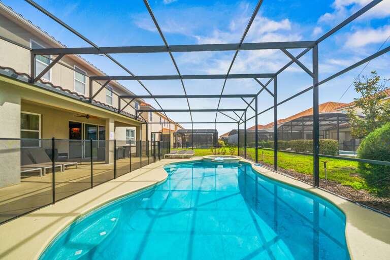 Resort style pool and spa