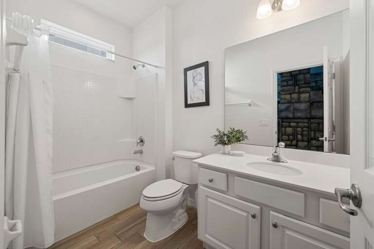 Bathroom w/ bath and shower combo Bathroom w/ bath and shower combo