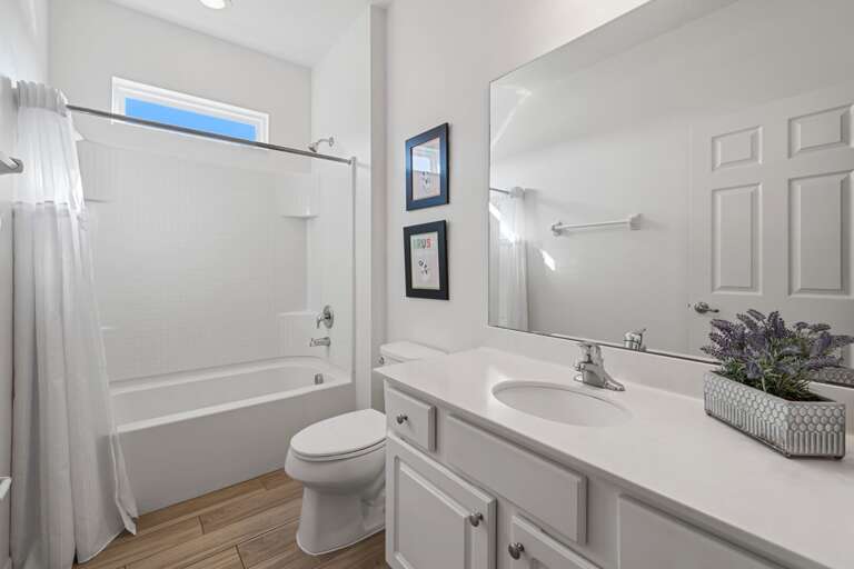 Bathroom w/ bath and shower combo Bathroom w/ bath and shower combo