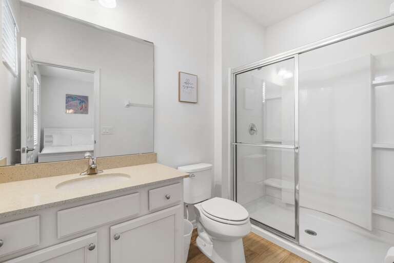 Bathroom w/ glass enclosed shower Bathroom w/ glass enclosed shower