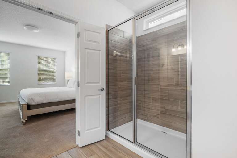 Bathroom w/ glass enclosed shower Bathroom w/ glass enclosed shower