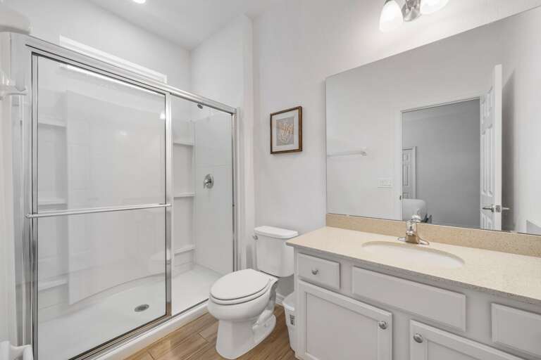 Bathroom w/ glass enclosed shower Bathroom w/ glass enclosed shower