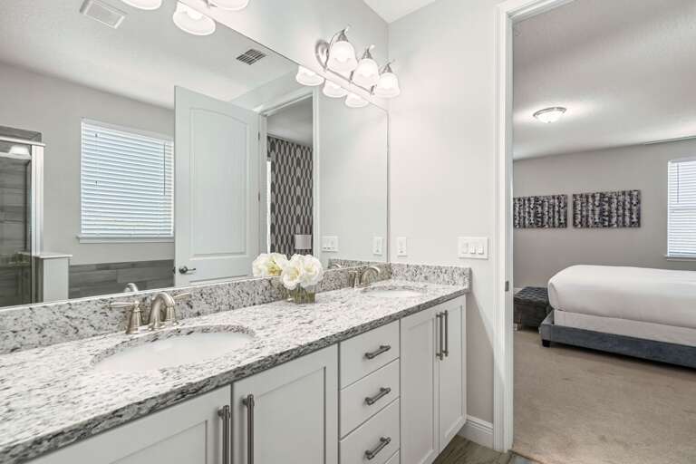 Bathroom with dual sinks Bathroom with dual sinks