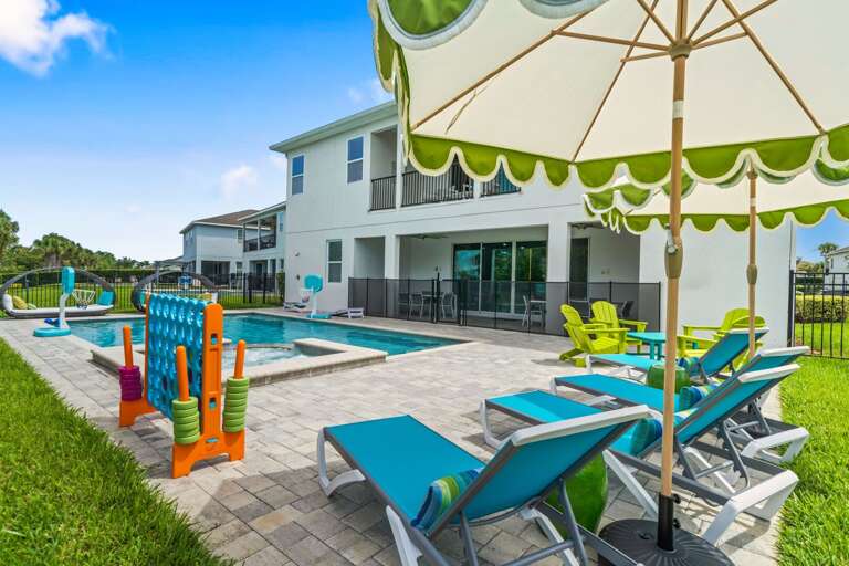 Pool and spa and outdoor lounge area Pool and spa and outdoor lounge area