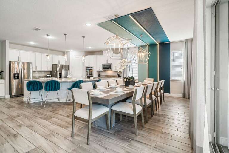 View of the kitchen and dining area View of the kitchen and dining area
