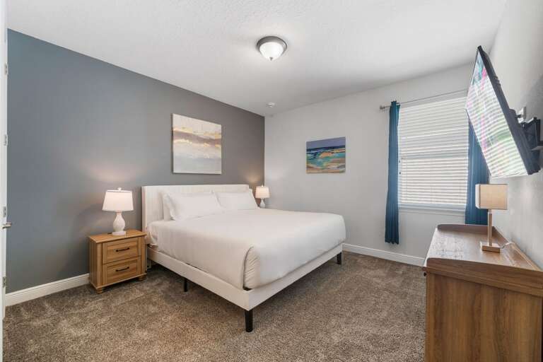 - Cozy bedroom with a perfect blend of comfort and style for your restful retreat