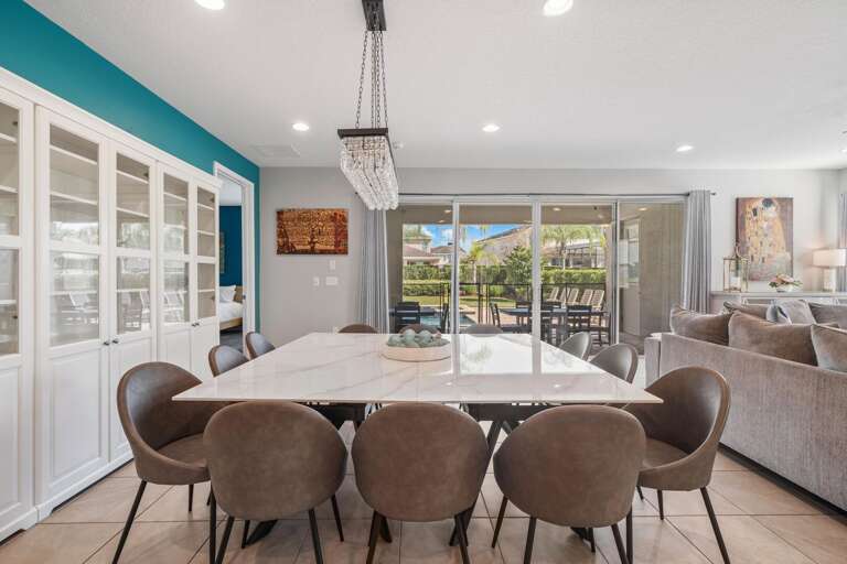 - Cozy lounge seating
- Airy open spaces
- A generous dining area create the perfect setting for family meals.
- Modern comfort meets effortless style indoors dining area.