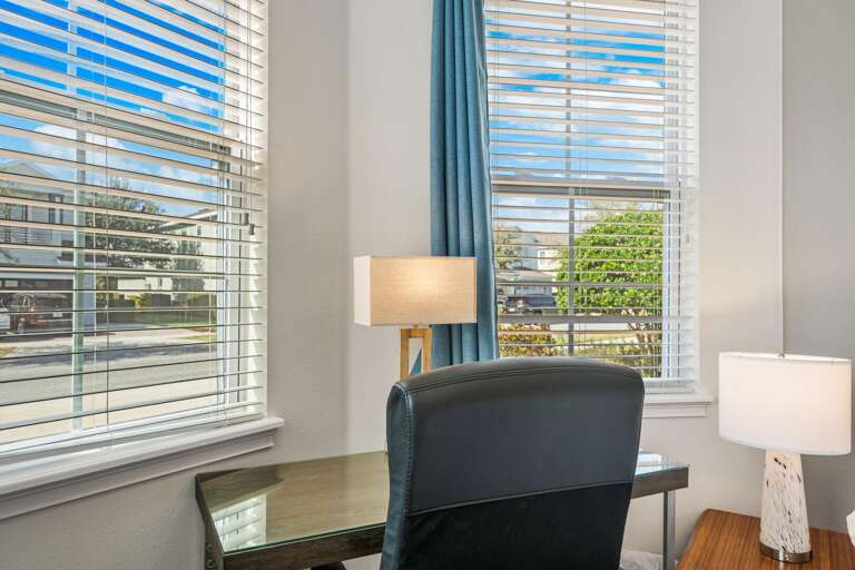 - A small desk and chair, perfect for a workspace or reading spot