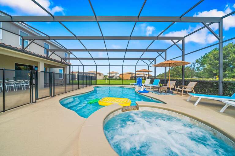 Resort style pool area