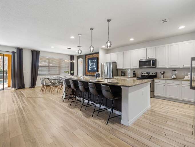 Kitchen area with stainless steel appliances