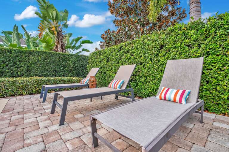 Pool area loungers.