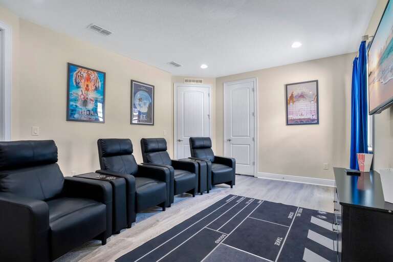 Theater with Luxury recliner seating.