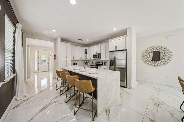 Kitchen area w/ stainless-steel appliances