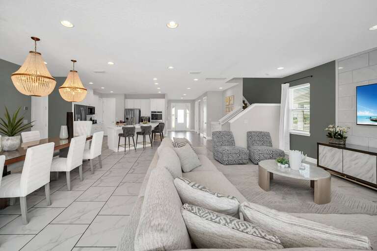 Living area w/ contemporary furniture