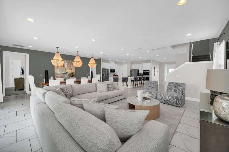 Living area w/ contemporary furniture