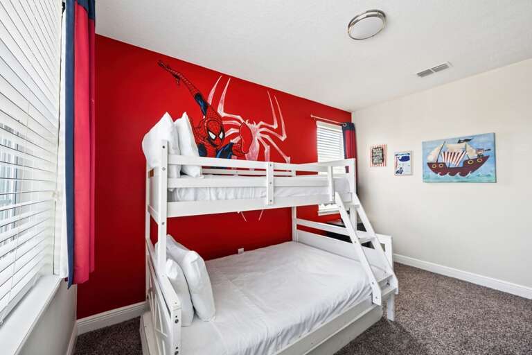 Bedroom with full over twin bunk