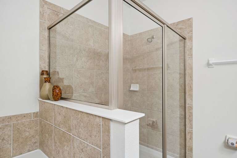 Glass enclosed shower