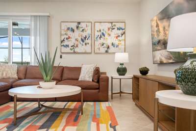 Living area w/ contemporary furniture