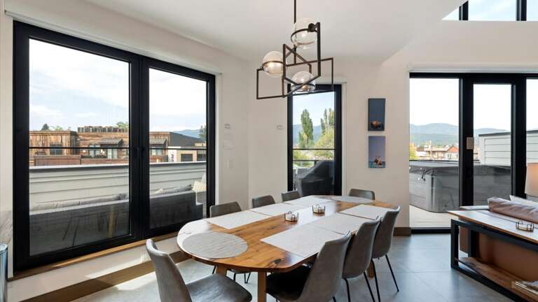 Dining area with seating for 8