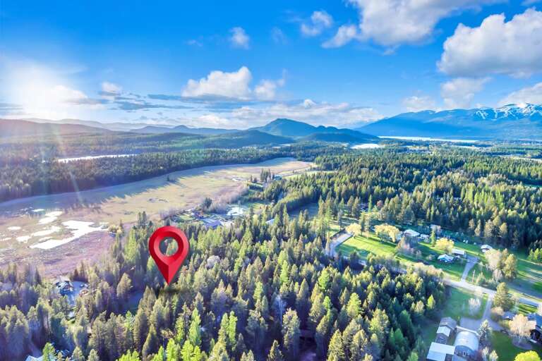 Aerial view of the Mountain Meadow Cabin
