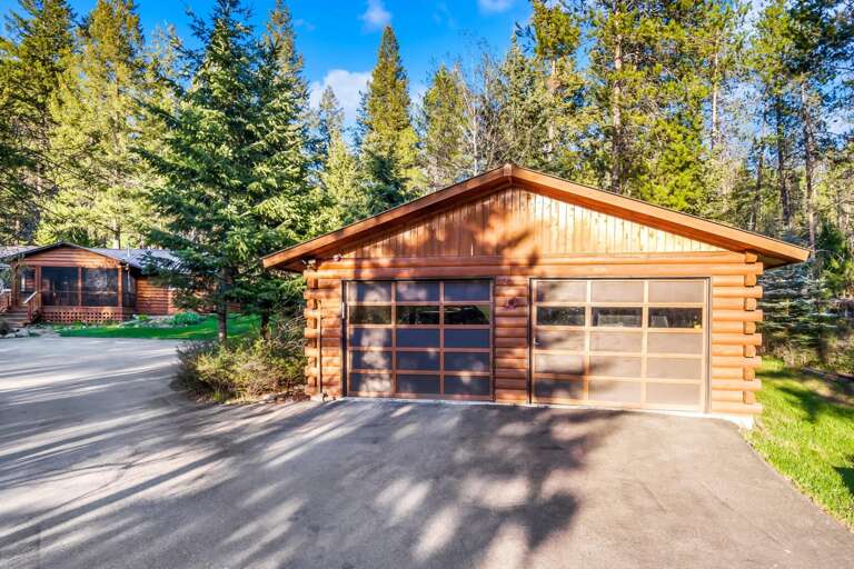 Dettached two car garage and media room.