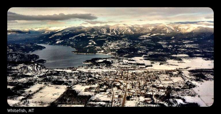 The town of Whitefish during winter