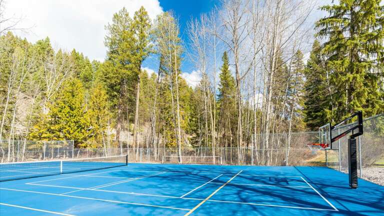 Newly remodeled tennis, basket ball and pickleball courts.